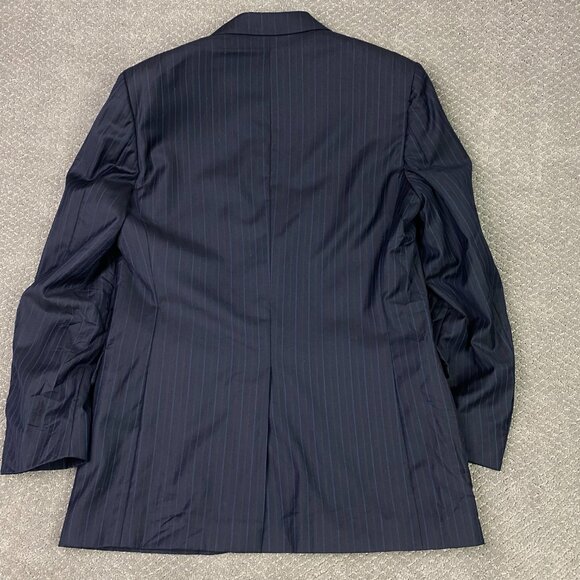 Brooks Brothers Madison Blazer Sport Coat Men's 40L Navy Blue Pinstripe Barberis - Picture 4 of 16